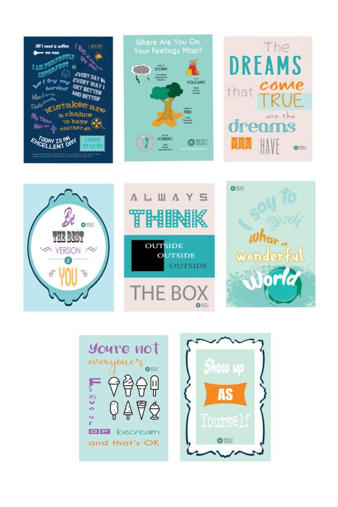 8 pack printable posters